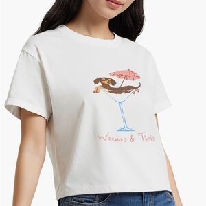 Wildfox weenies and tinis t shirt top boxy dachshund doxie 100% cotton